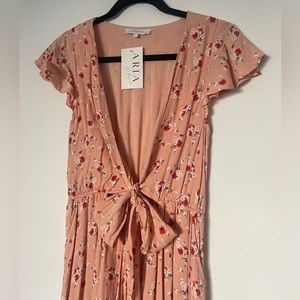 Olivaceous High Low Maxi Dress - Peach Floral Size: Medium NWT